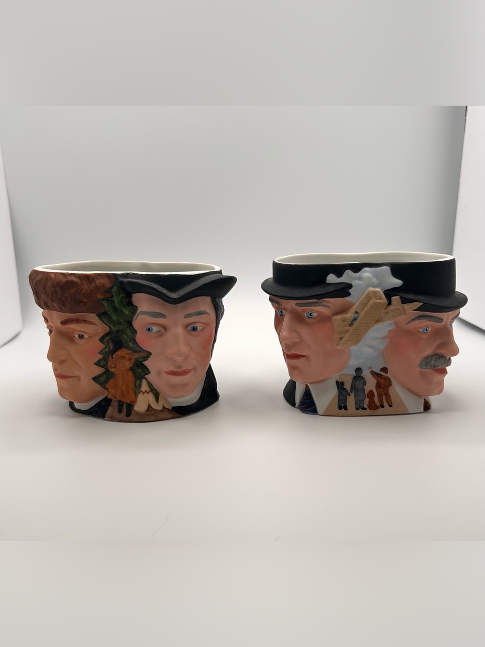 Vintage Avon Collector Character Mugs Set | Lewis & Clark & The Wright Brothers